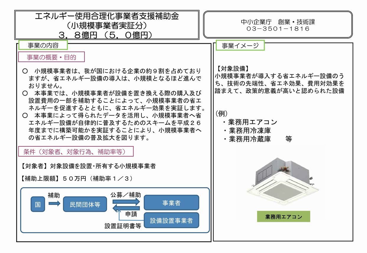 エネ合（小規模）26年度予算案