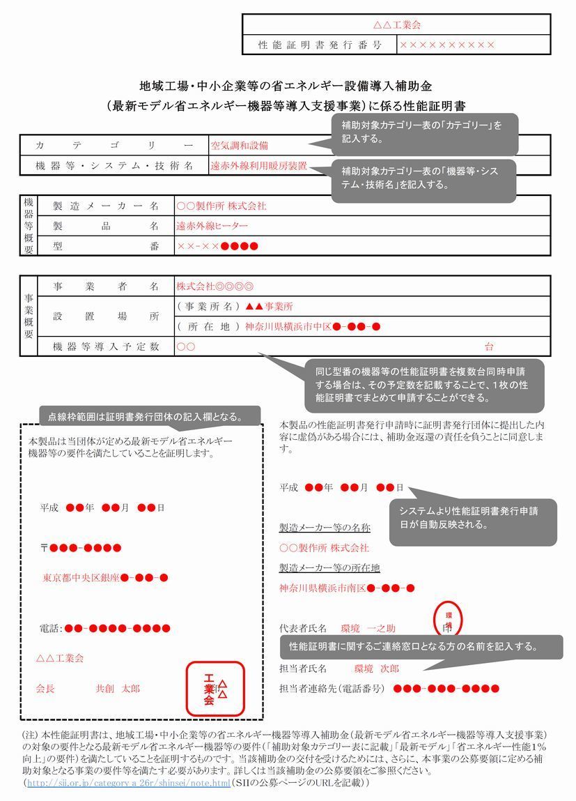 性能証明書